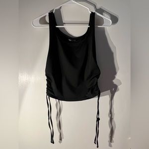 Drawstring Scoop Neck Crop